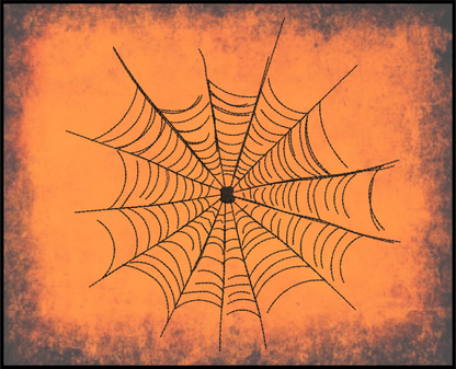 Spider Web Machine Embroidery Design – Line Art Halloween Web Embroidery, 8 Sizes (2402)