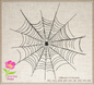Spider Web Machine Embroidery Design – Line Art Halloween Web Embroidery, 8 Sizes (2402)