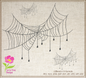 Spider Web Machine Embroidery Design – Line Art Halloween Web Embroidery, 8 Sizes (2407)