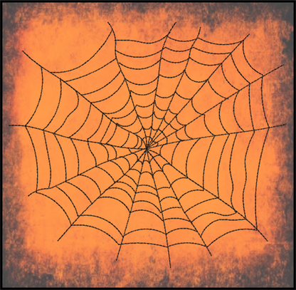 Spider Web Machine Embroidery Design – Line Art Halloween Web Embroidery, 8 Sizes (2405)
