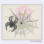 Spider in Web Machine Embroidery Design | Halloween Spider and Spiderweb Design | Black Spider Embroidery | 8 Sizes (0866)