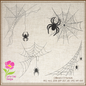 Spider in Web Machine Embroidery Design Bundle | Halloween Spiderweb Embroidery | 4 Designs, 8 Sizes each design (0723)