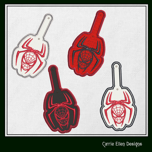 Spiderman Logo Key Fob Machine Embroidery Design | Spiderman Key Tag Machine Embroidery Project (1774)