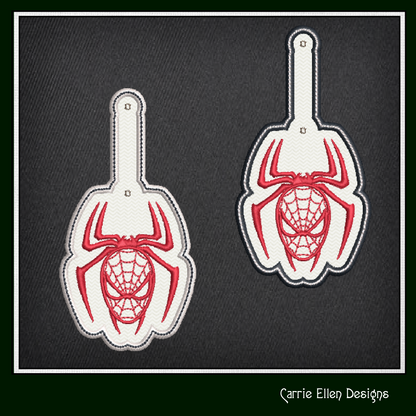 Spiderman Logo Key Fob Machine Embroidery Design | Spiderman Key Tag Machine Embroidery Project (1774)
