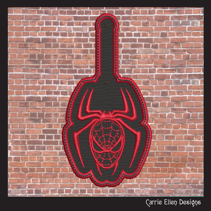 Spiderman Logo Key Fob Machine Embroidery Design | Spiderman Key Tag Machine Embroidery Project (1774)