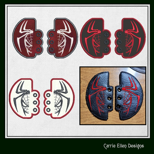 Spiderman Inspired Shoe Wing ITH Embroidery Design – In The Hoop Superhero Shoelace Charms for Shoes and Boots, 4x4 and 5x7 Hoop (1260)