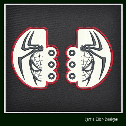 Spiderman Inspired Shoe Wing ITH Embroidery Design – In The Hoop Superhero Shoelace Charms for Shoes and Boots, 4x4 and 5x7 Hoop (1260)