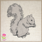 Squirrel Machine Embroidery Design | Woodland Wildlife Animal Sketch, 6 Sizes (0417)