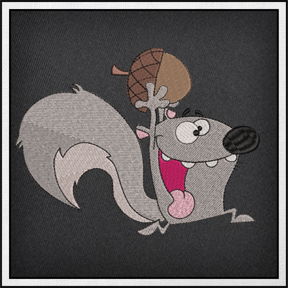 Squirrel Machine Embroidery Design, Squirrel with Acorn Design, Animal Embroidery Designs, Woodland Animals Embroidery,  6 Sizes (0372)