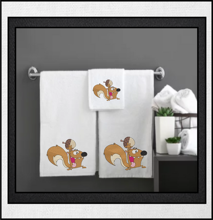 Squirrel Machine Embroidery Design, Squirrel with Acorn Design, Animal Embroidery Designs, Woodland Animals Embroidery,  6 Sizes (0372)