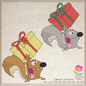 Squirrel Running with Gift Christmas Machine Embroidery Design – Cute Cartoon Holiday Animal – 6 Sizes (0265)