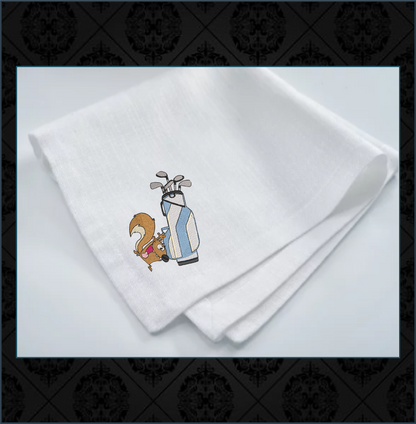 Squirrel Running with Golf Bag Embroidery Design – Cartoon Animal Golfer, Sporty Fun Stitch, 6 Sizes (2017)