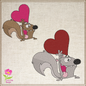 Squirrel Running with A Heart Machine Embroidery Design – Cute Valentine's Day  Cartoon Holiday Animal – 6 Sizes (0424)