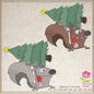 Squirrel Running with Christmas Tree Embroidery Design – Festive Cartoon Animal Stitch Pattern, 6 Sizes (0262)
