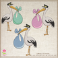 Special Delivery Stork Baby Machine Embroidery Design | Stork Silhouette Baby Design | Newborn Embroidery | 6 Sizes (0881)
