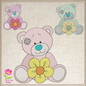 Toy Teddy Bear Machine Embroidery Design for Babies and Kids | Vintage Stuffed Animal Bear | Blue Nose Tatty Teddy Inspired | 4 Sizes (0439)