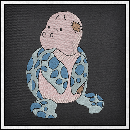 Toy Sea Turtle Machine Embroidery Design for Babies and Kids | Vintage Stuffed Animal Turtle | Blue Nose Tatty Teddy Inspired | 4 Sizes (0441)