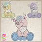 Blue Nose Stuffed Unicorn Embroidery Design | Cute Plush Toy Machine Embroidery Pattern | 4 Sizes (0438)