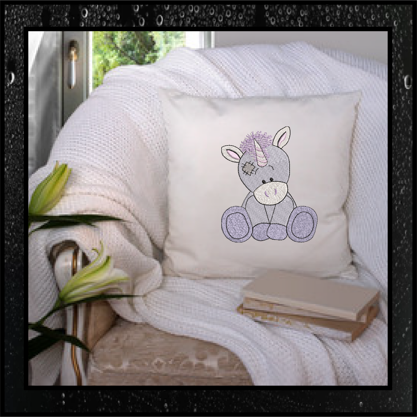 Toy Unicorn Machine Embroidery Design for Babies and Kids | Vintage Stuffed Animal Unicorn | Blue Nose Tatty Teddy Inspired | 4 Sizes (0438)