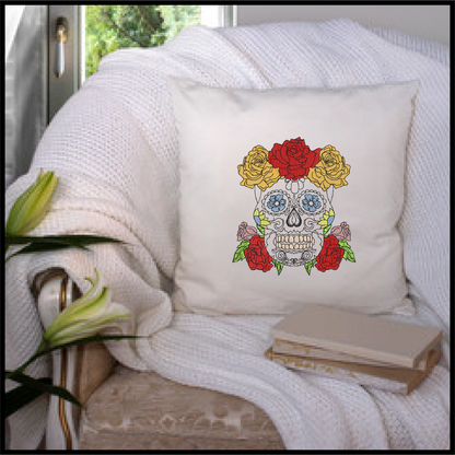 Sugar Skull with Roses Machine Embroidery Design | Day of the Dead Embroidery Pattern | Dia de Los Muertos Skull with Flowers (0555)