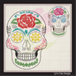 Sugar Skull with Roses Machine Embroidery Design – Day of the Dead Pattern – Dia de Los Muertos – 8 Sizes (0996)