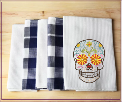 Sugar Skull Machine Embroidery Design – Day of the Dead Pattern – Dia de Los Muertos – 8 Sizes (1005)