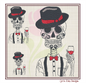 Sugar Skull Gentleman Machine Embroidery Design | Day of the Dead Skeleton with Bow Tie and Wine | Dia De Los Muertos Embroidery | 8 Sizes (0842)