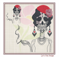 Sugar Skull Woman Machine Embroidery Design | Day of the Dead Skeleton with Classic Cigarette | Dia De Los Muertos Embroidery | 8 Sizes (0843)
