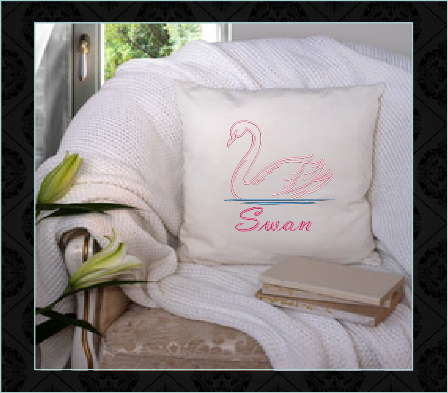 Swan Machine Embroidery Design | Graceful Swimming Bird Pattern | Ugly Duckling & Mother Goose Inspired | 8 Sizes (0617)