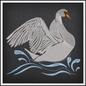 Swan Machine Embroidery Design, Swimming Bird Pattern, Duckling on the Water, 8 Sizes (0621)