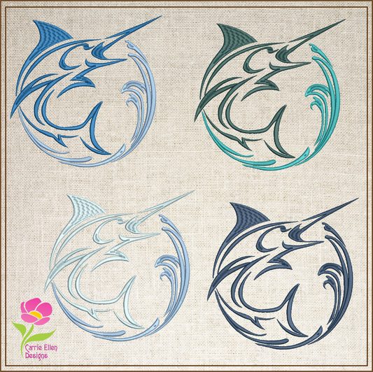 Pacific Blue Marlin Machine Embroidery Design, North Atlantic Swordfish, Marlin Sailfish Design, 10 Sizes (0361)