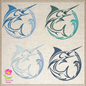 Pacific Blue Marlin Machine Embroidery Design, North Atlantic Swordfish, Marlin Sailfish Design, 10 Sizes (0361)