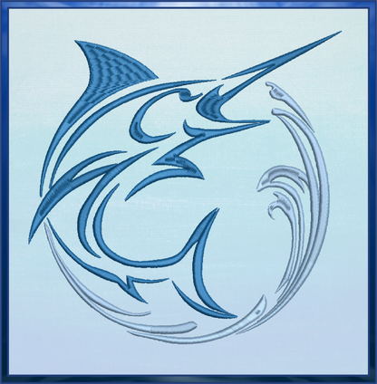 Pacific Blue Marlin Machine Embroidery Design, North Atlantic Swordfish, Marlin Sailfish Design, 10 Sizes (0361)