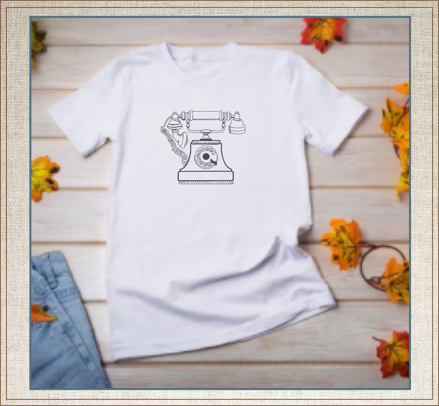 Vintage Telephone Machine Embroidery Design | Retro Rotary Phone Line Art Embroidery | 8 Sizes (0976)
