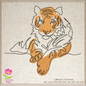 Tiger Machine Embroidery Design, Animal Embroidery, Tiger Line Art Embroidery Design, Jungle Wild Cat Embroidery, 6 Sizes (0369)