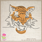 Tiger Machine Embroidery Design, Animal Embroidery, Tiger Line Art Embroidery Design, Jungle Wild Cat Embroidery, 6 Sizes (0370)