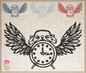 Time Flies Idiom Machine Embroidery Design – Alarm Clock with Wings, Funny Saying, 6 Sizes (0595)