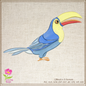 Toucan Bird Machine Embroidery Design, Tropical Toucan Bird Embroidery Design, Tropical Island Bird Pattern, 6 Sizes (0413)