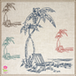 Tropical Beach Scene Machine Embroidery Sketch Design | Summer Embroidery | Beach Chair Pattern | 6 Sizes (0733)
