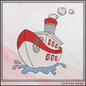 Tugboat Machine Embroidery Design | Colorful Cartoon Tugboat, 8 Sizes (0118)