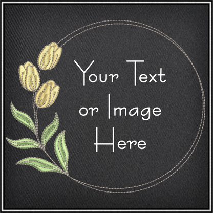Tulip Frame Machine Embroidery Design | Wreath Frame for Monograms | Floral Embroidery Design Elements | 8 Sizes (0828)