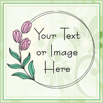 Tulip Frame Machine Embroidery Design | Wreath Frame for Monograms | Floral Embroidery Design Elements | 8 Sizes (0828)