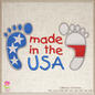 Made in the USA Baby Feet Machine Embroidery Design – Newborn, Baby, and Toddler Embroidery – Patriotic Baby Bib & Onesie Design – 8 Sizes (0226)
