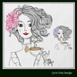 Vintage Victorian Lady Drinking Tea – Machine Embroidery Design – Tea Party Guest Line Art Sketch – 6 Sizes (1461)