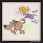 Lady Being Pulled By Her Dog Machine Embroidery Design – Funny Dog Lover Cartoon, 6 Sizes (1062)