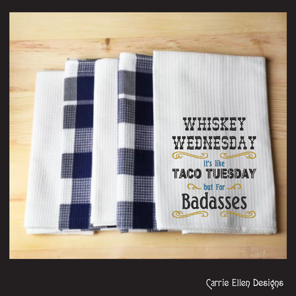 Whiskey Wednesday Taco Tuesday Machine Embroidery Design | Food and Drink Quote Pattern, 6 Sizes (1724)