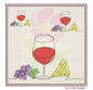 Wine and Cheese Machine Embroidery Design – Line Art Wine Glass with Grapes and Cheese – Wine Tote, Kitchen, Bar Décor – 10 Sizes (0183)