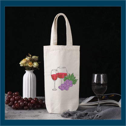 Wine and Grapes Machine Embroidery Design – Wine Glass & Grape Vine Pattern – Elegant Kitchen, Bar, and Gift Embroidery – 10 Sizes (0184)