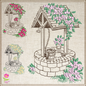 Wishing Well Machine Embroidery Design | Artistic Sketch Landscape | Home and Garden Line Art | 6 Sizes (0732)