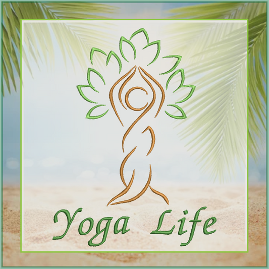 Yoga Life Machine Embroidery Design - Tree of Life Yoga Pose, Fitness & Wellness Embroidery File, 8 Sizes (0625)